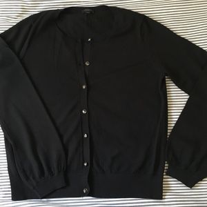 Ann Taylor Merino Cardigan w/ Crystal Buttons L